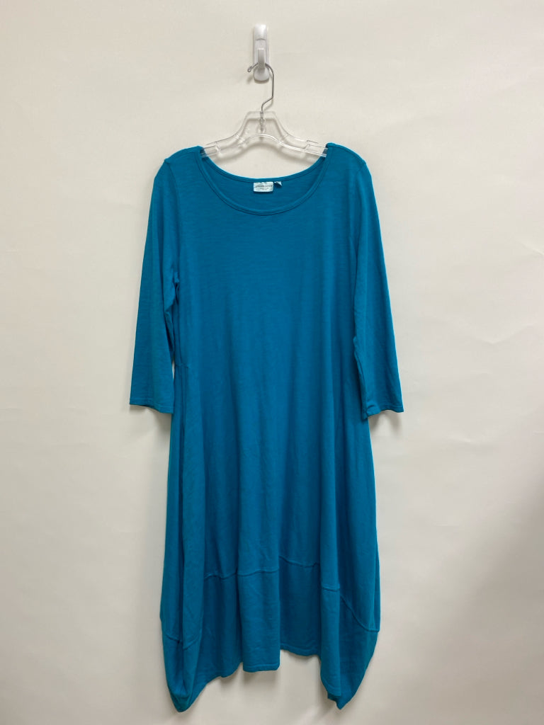 Size S Blue 3/4 Sleeve Cotton Ladies Dress