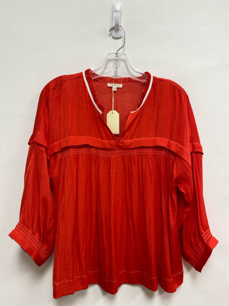 NWT Jodifl Size S Red White Trimmed Ladies Top