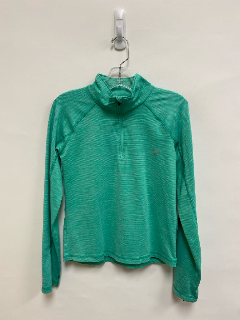 Old Navy SIZE 8 Teal Green Stripes Quarter Zip Girl&
