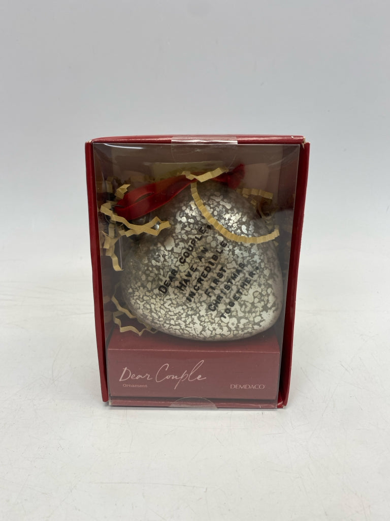 Demdaco Silver Words Mercury Glass Ornaments