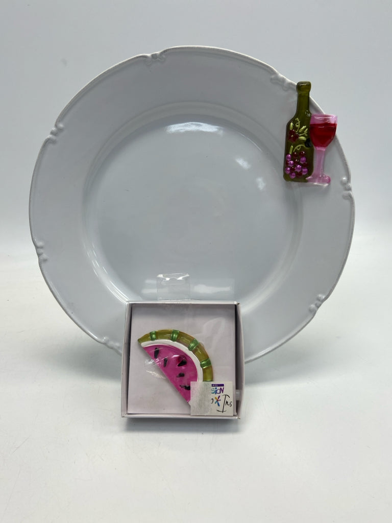 Silvestri White Multi Color Ceramic Serving Piece