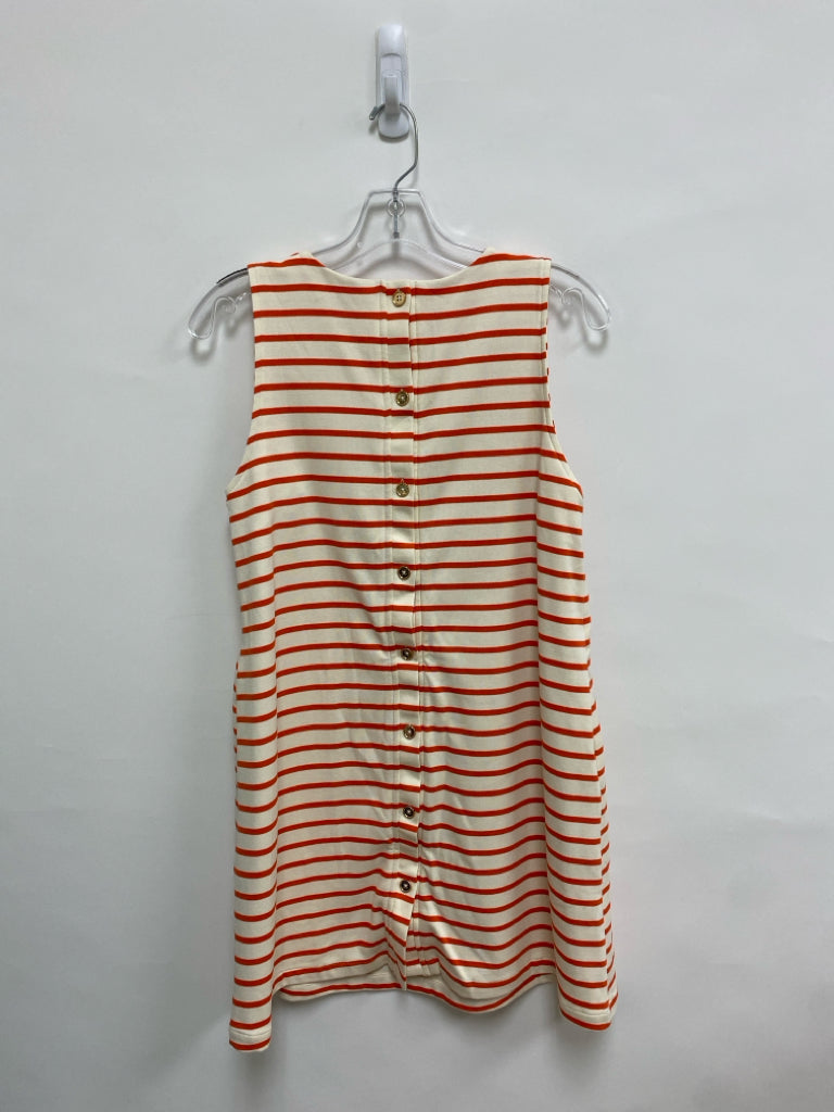 NWT buru Size S Cream Orange Stripes Sleeveless Ladies Dress
