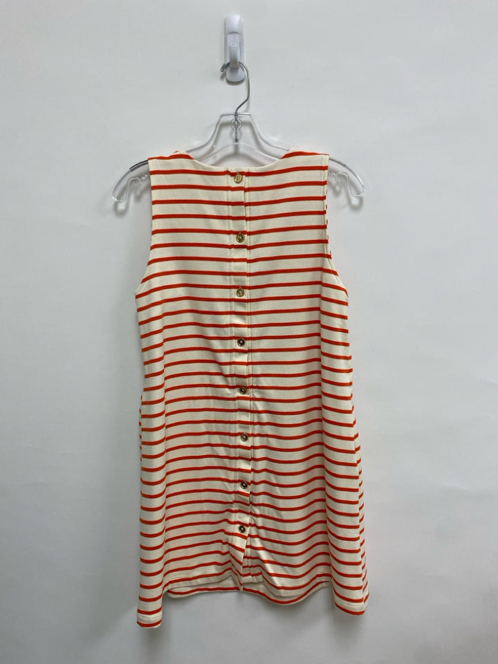 NWT buru Size S Cream Orange Stripes Sleeveless Ladies Dress