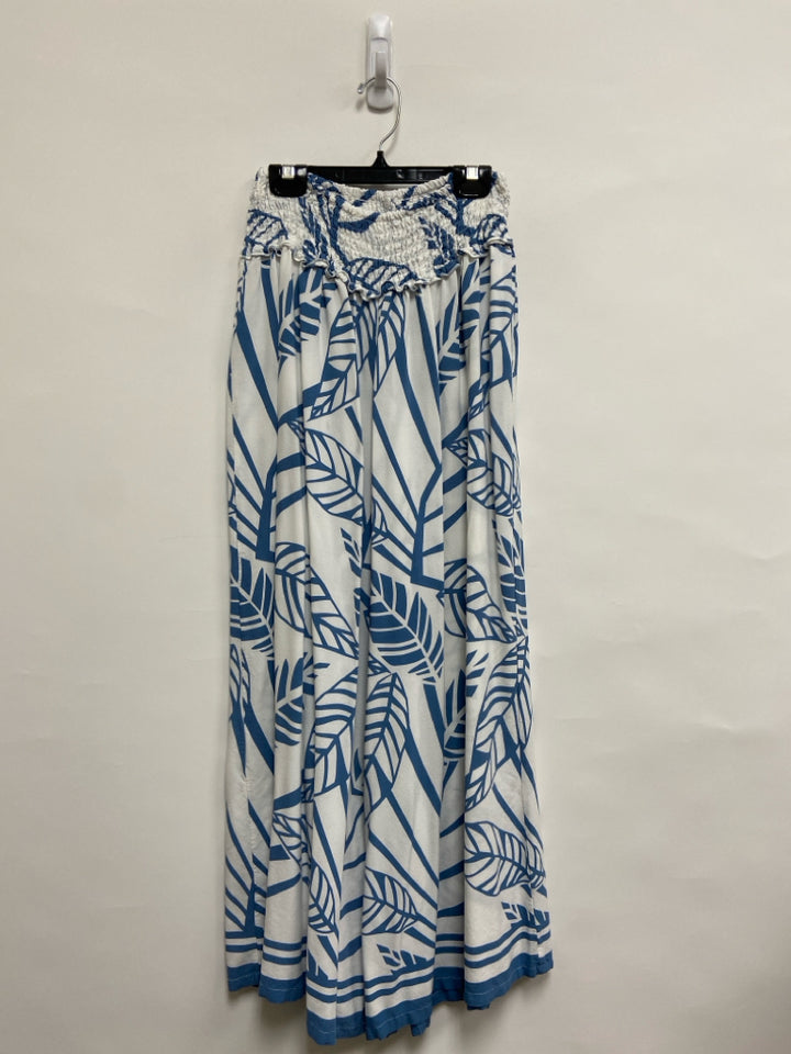 Size S White Blue Leaves Ladies Pants