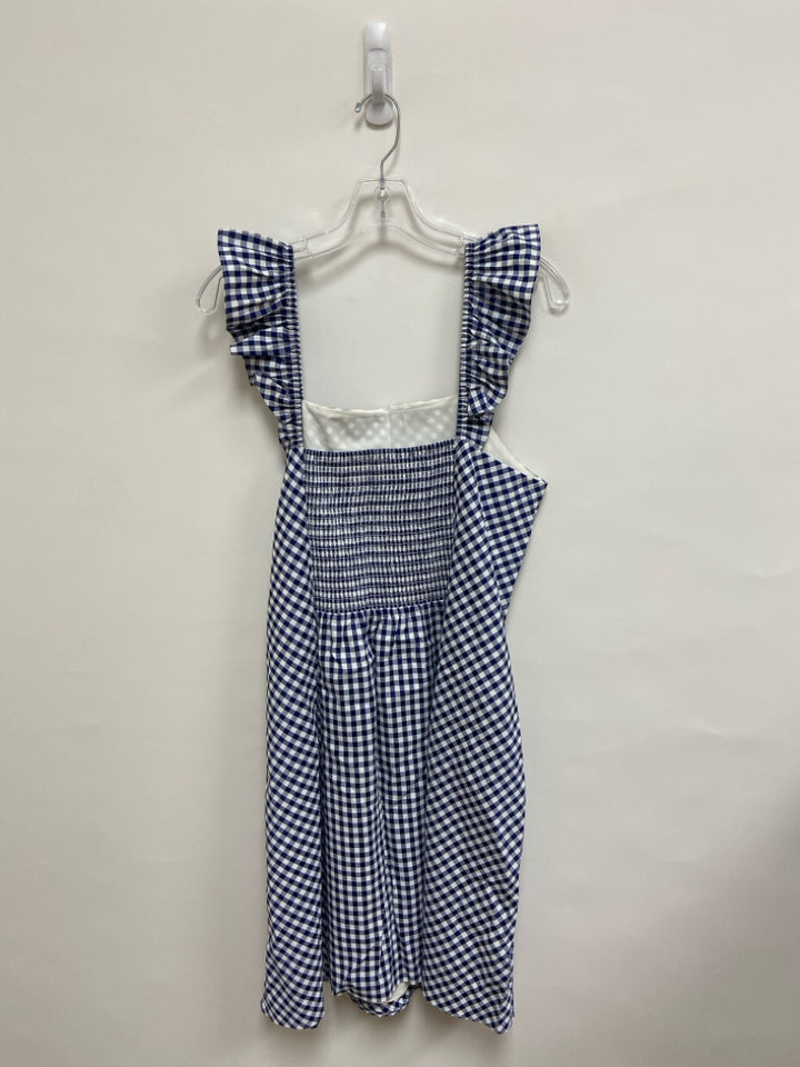 NWT Alex Marie Size 12 White/Navy Checkered Sleeveless Maternity Dress