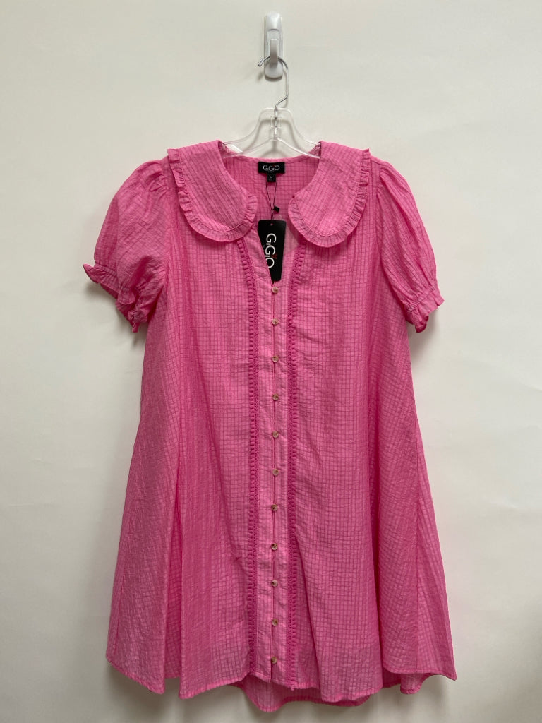 NWT GiGiO Size M Pink Texture Button Up Ladies Dress