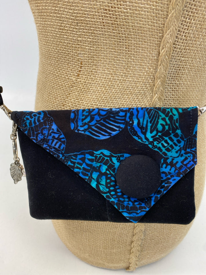 Black Blue Shell(s) Fabric Crossbody