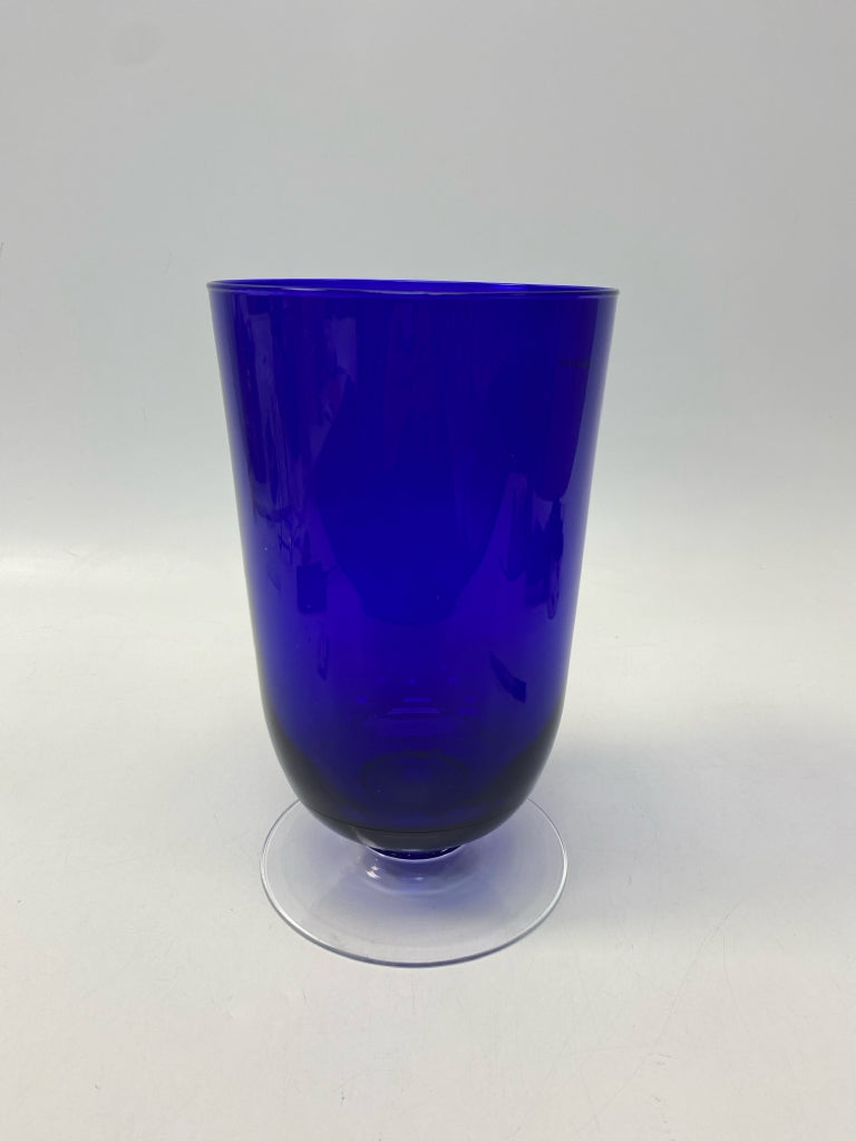 Cobalt Clear Glass Vase