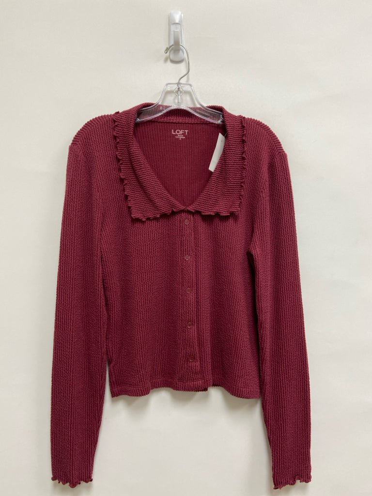 NWT LOFT Size M Raspberry Ribbed Ladies Top