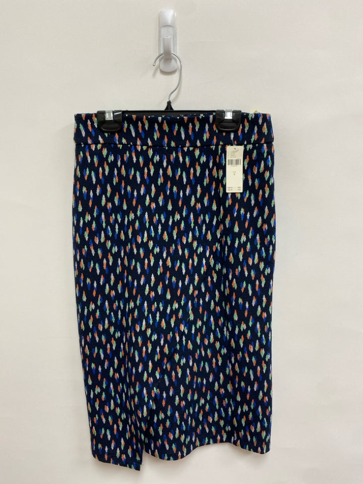 NWT Maeve Size 0 Navy/White Seafoam/Coral Shapes Ladies Skirt