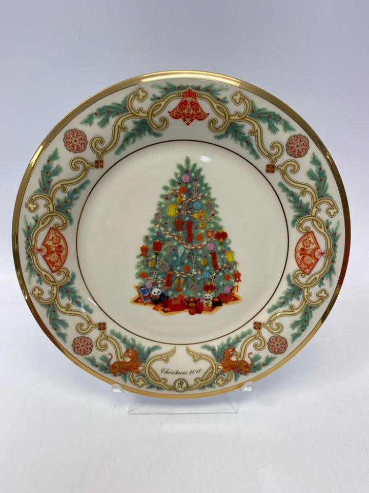 Lenox Cream Green/Multi Christmas Decorative Plate