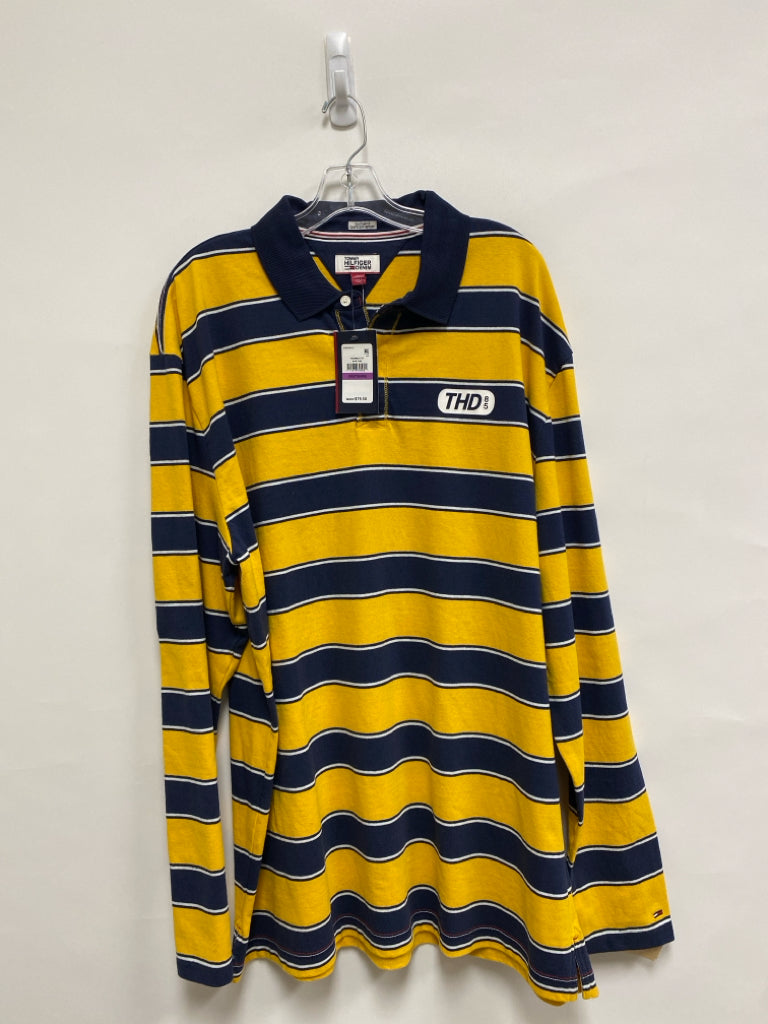 NWT Tommy Hilfiger Size XXL Navy Yellow Striped Men&