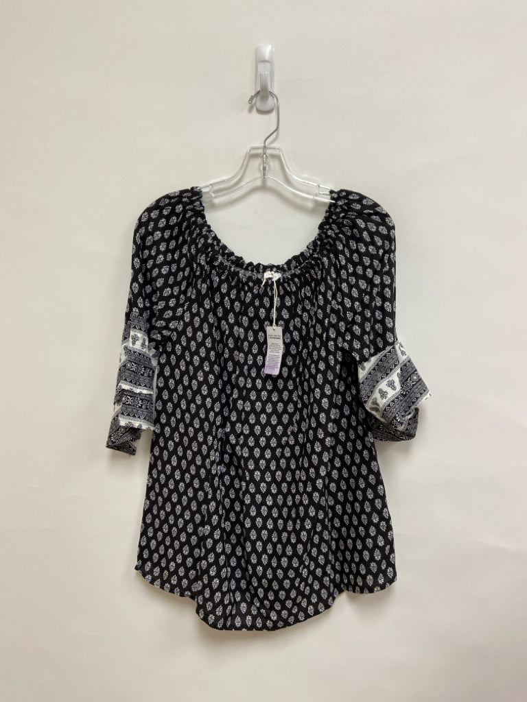 NWT Size 10 Black White Print Ladies Top