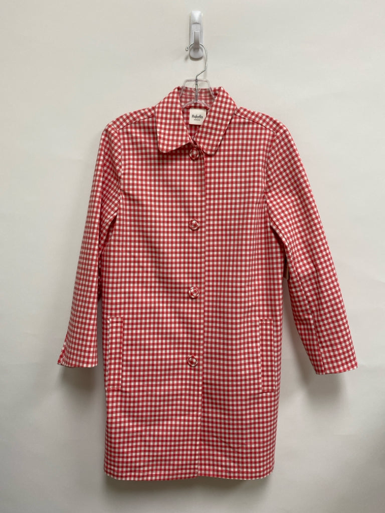 NWT Rafaella Size S Coral White Checkered Ladies Coat