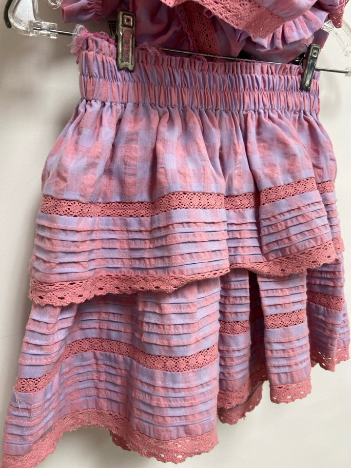 Size M Pink/Purple Checkered Ladies 2pc Skirt