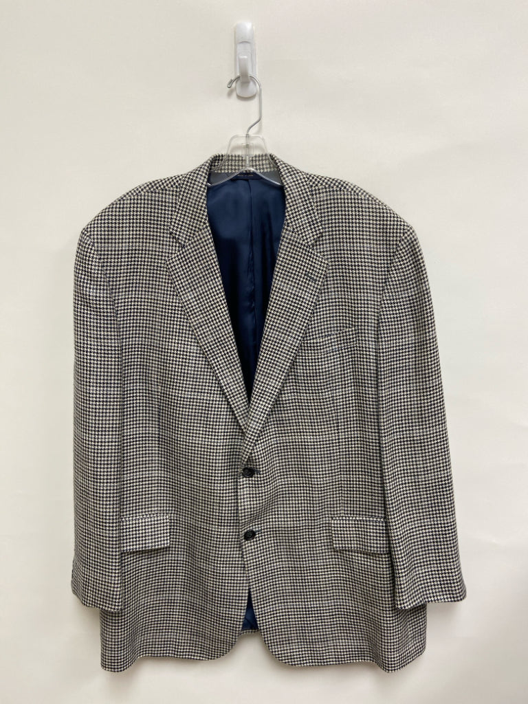 Brooks Brothers Size 46R White Black/Gray Houndstooth Men&