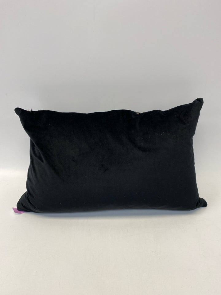 Black Gold Abstract Pillow