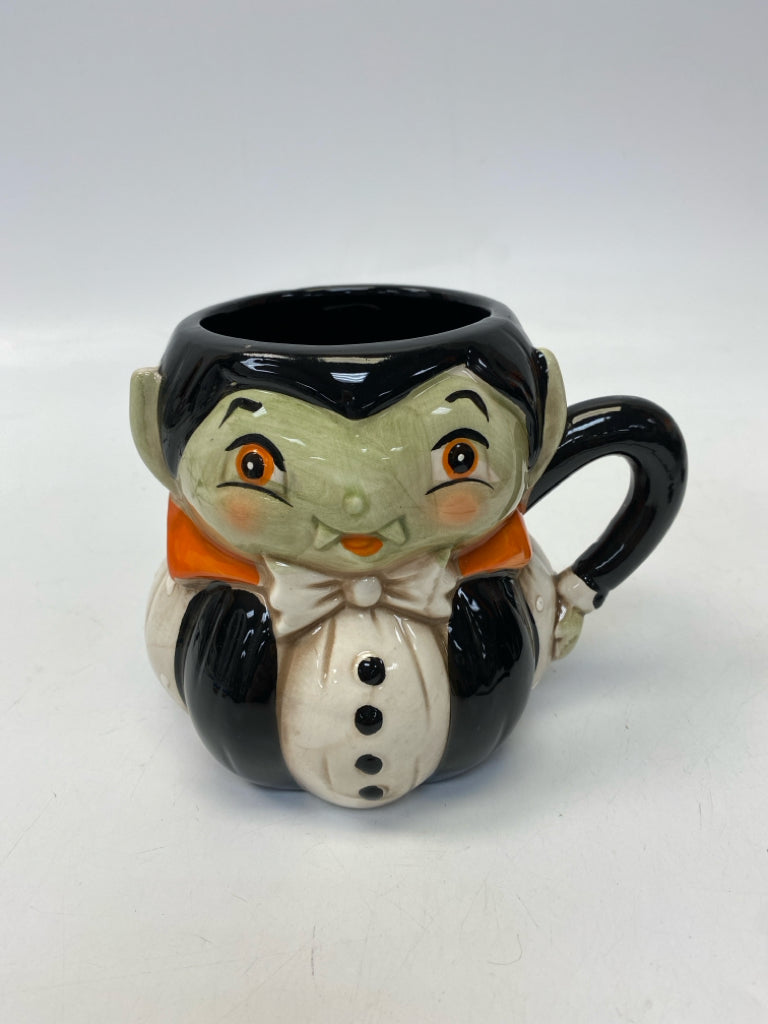 Black/Cream Orange Pumpkin Ceramic Halloween