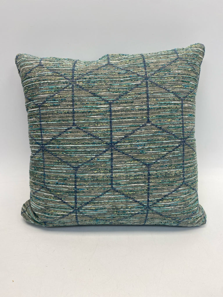 Turquoise Green/Blue Speckles Pillow