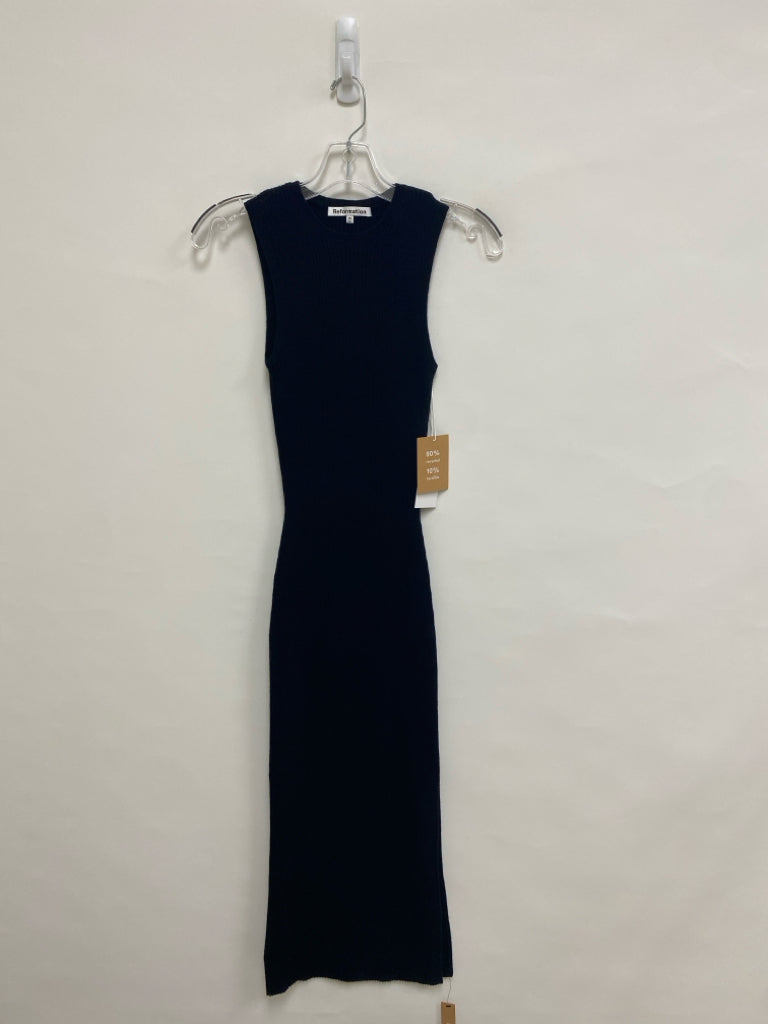 NWT Reformation Size XS Black Ribbed Sleeveless Ladies Dress