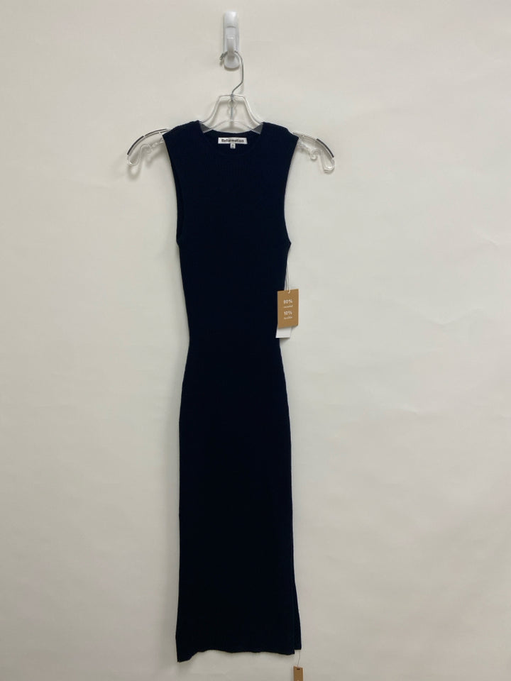 NWT Reformation Size XS Black Ribbed Sleeveless Ladies Dress