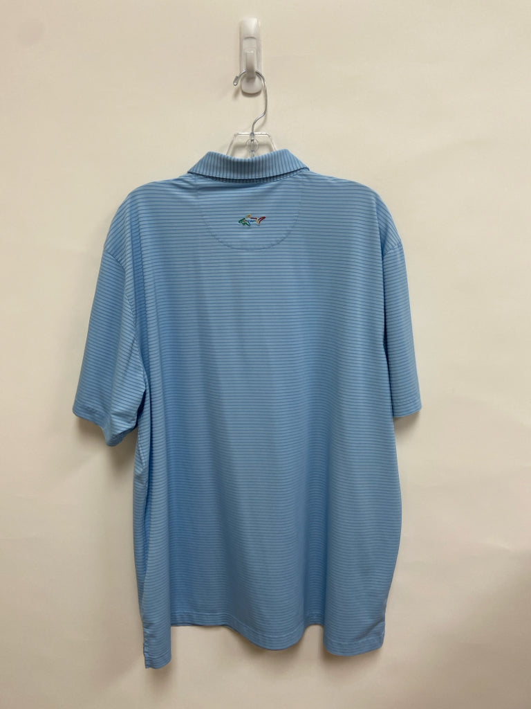 Greg Norman Size XL Blue Striped Polo Men&