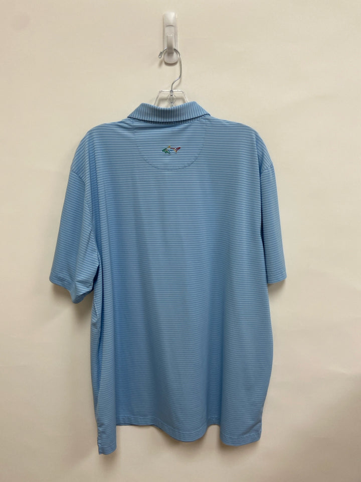 Greg Norman Size XL Blue Striped Polo Men&