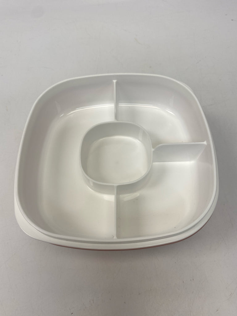 Gray White/Pink Marbled Storage Container