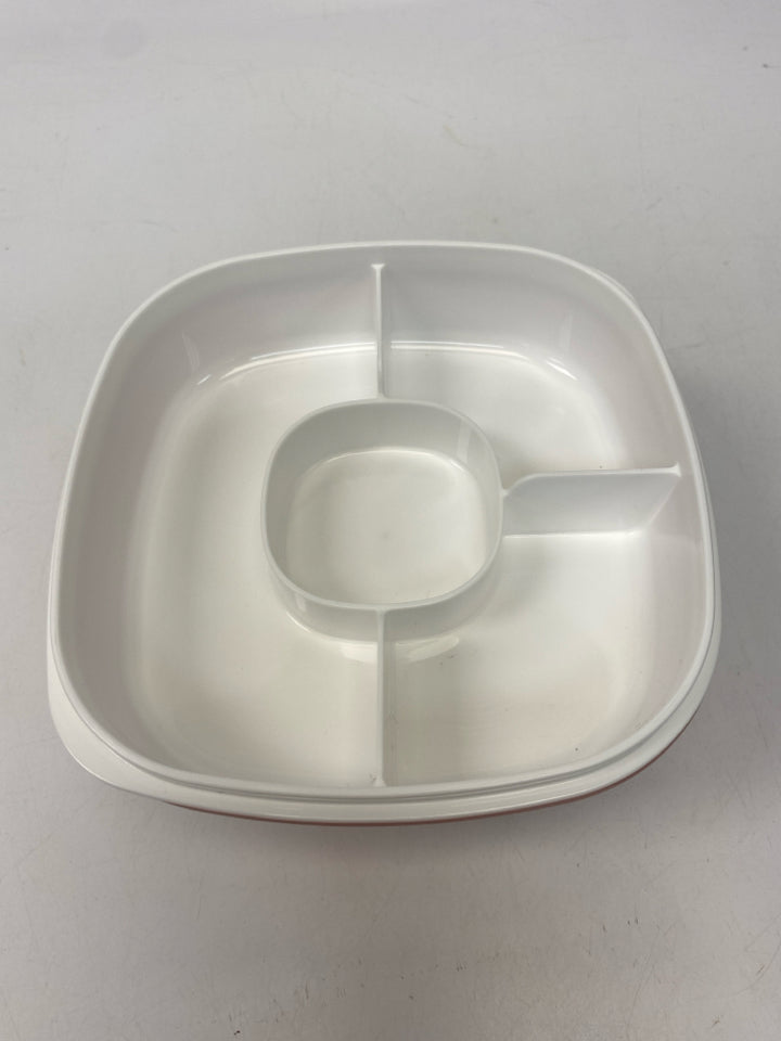 Gray White/Pink Marbled Storage Container