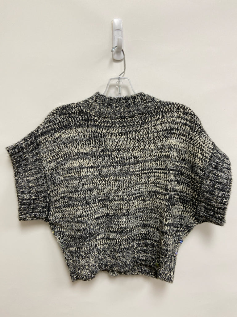 Size S Gray Black Sequins Short Sleeve Ladies Sweater