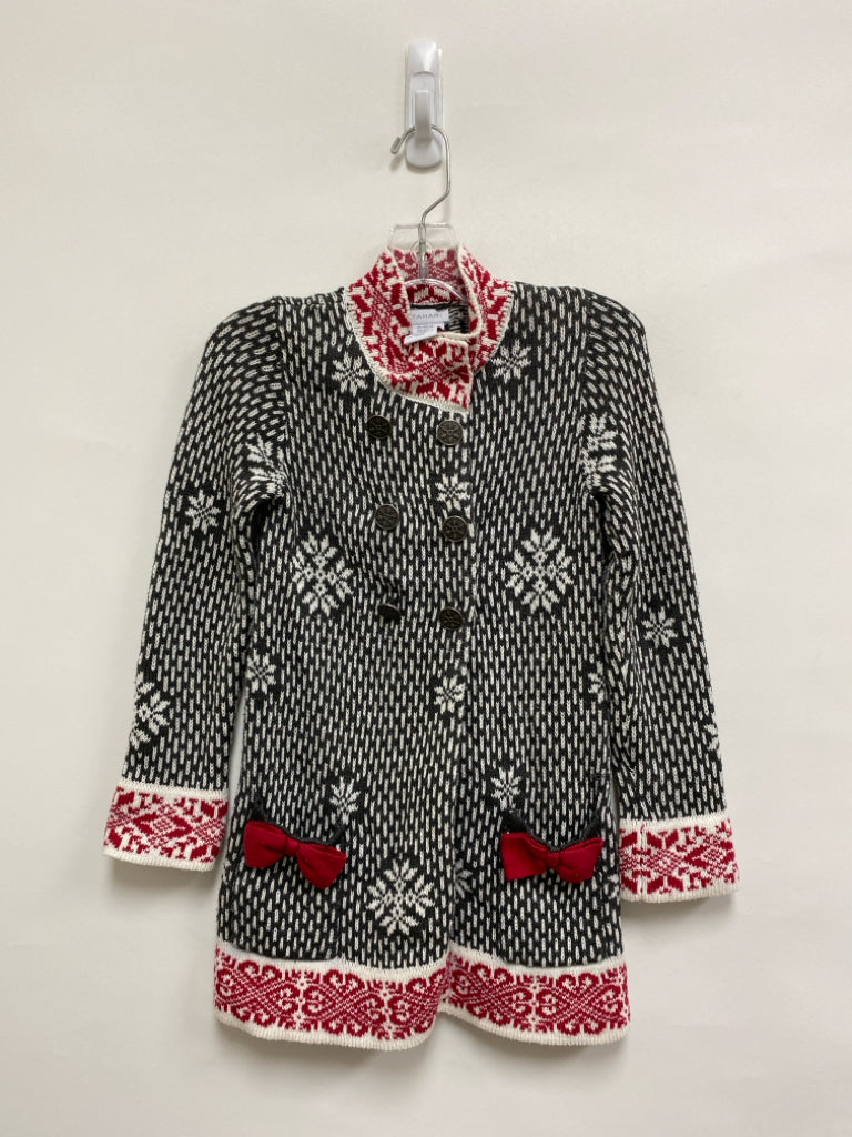 Tahari SIZE 5/6 Gray White/Red Winter Girl&