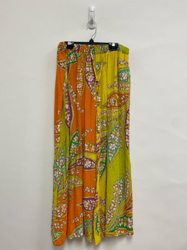 Haute Hippie Size L Orange Yellow/Green Flowers Ladies Pants