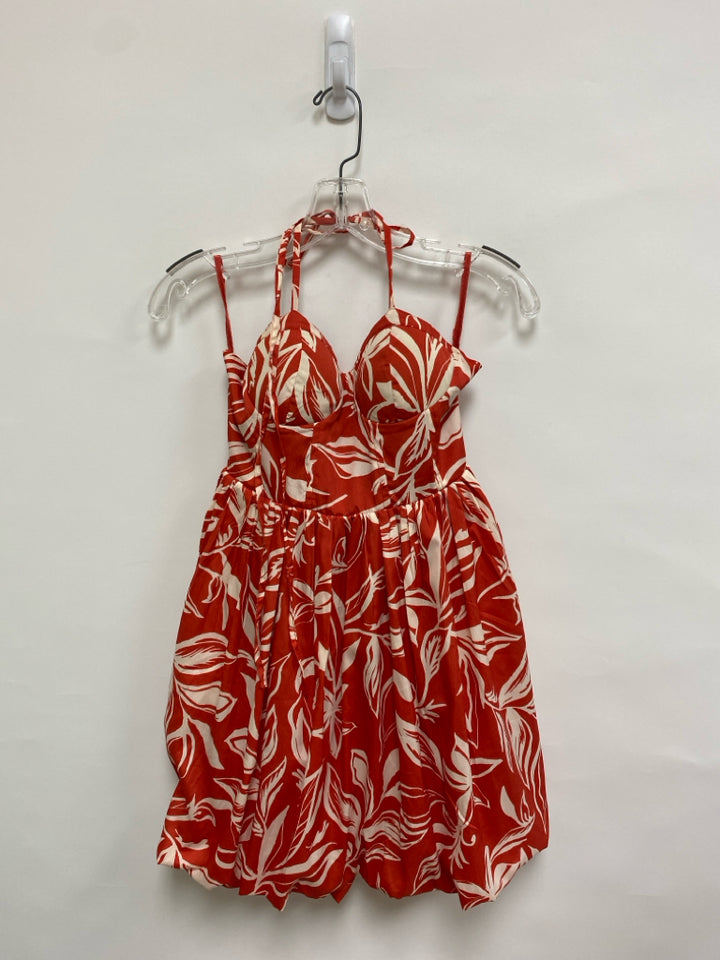 band of the free Size S Red White Leaves Halter Ladies Dress