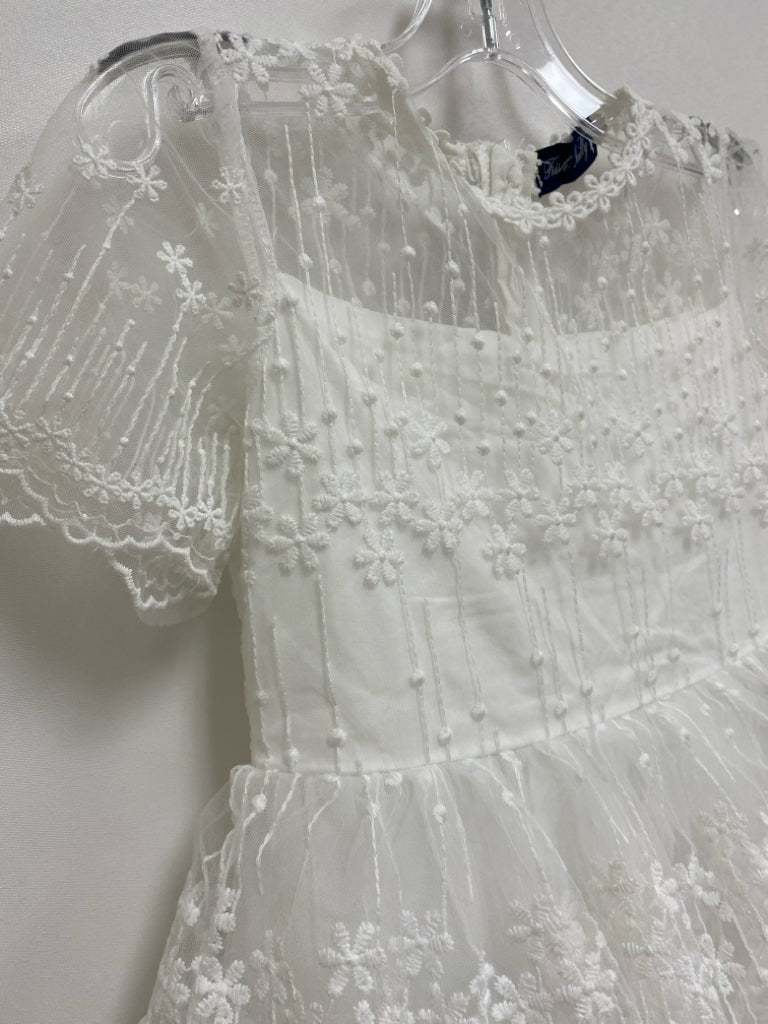Trish Scully SIZE 5 White Embroidered Tulle Girl&