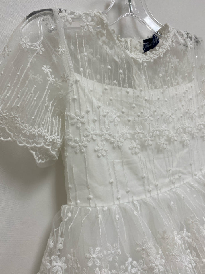 Trish Scully SIZE 5 White Embroidered Tulle Girl&