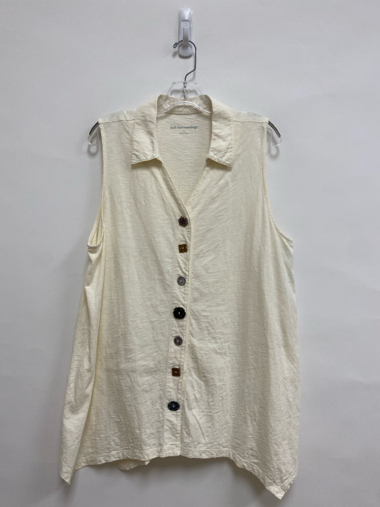 Soft Surroundings  SIZE  1X Cream Sleeveless Plus Size Top