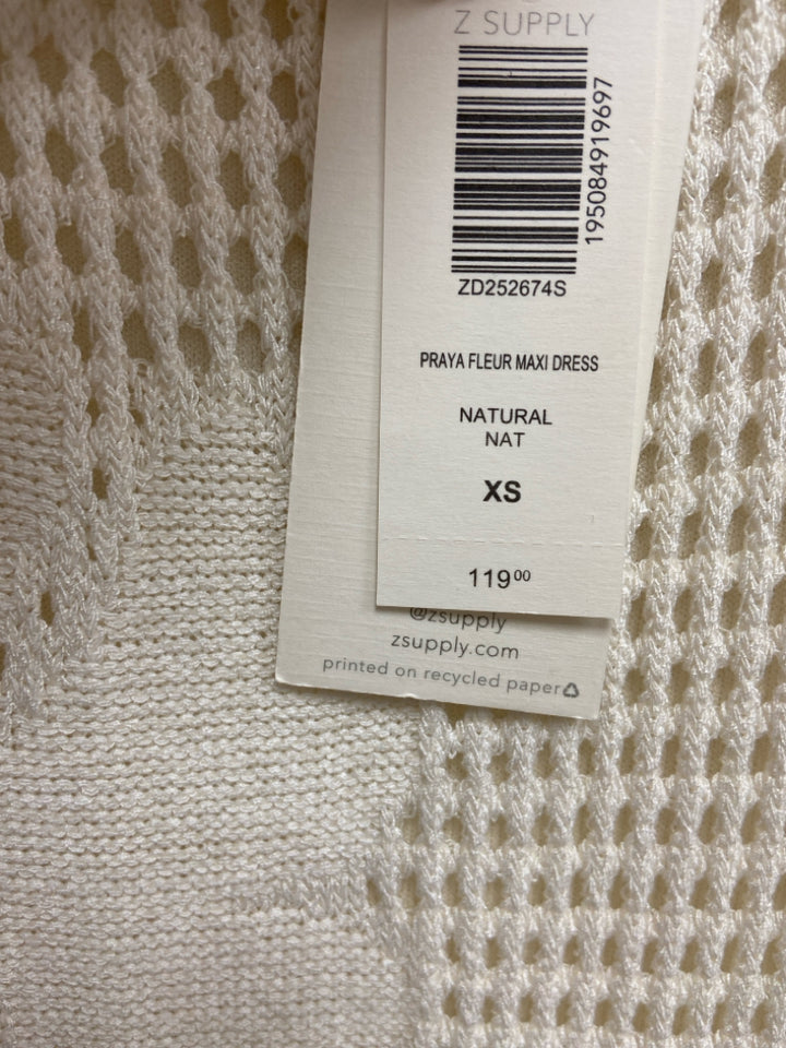 NWT Z Supply Size XS White Sleeveless Crochet Ladies Dress