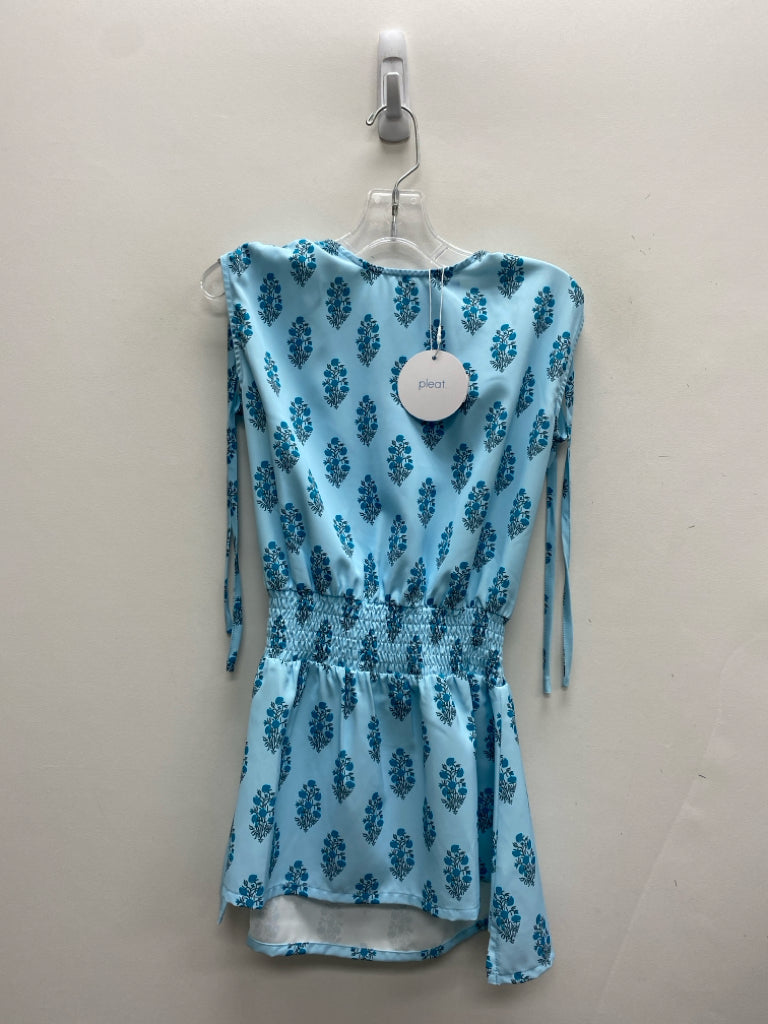 NWT SIZE 7 Aqua Blue Floral Sleeveless Girl&