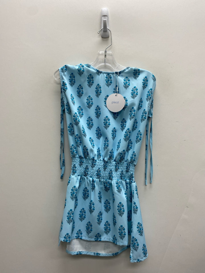 NWT SIZE 7 Aqua Blue Floral Sleeveless Girl&