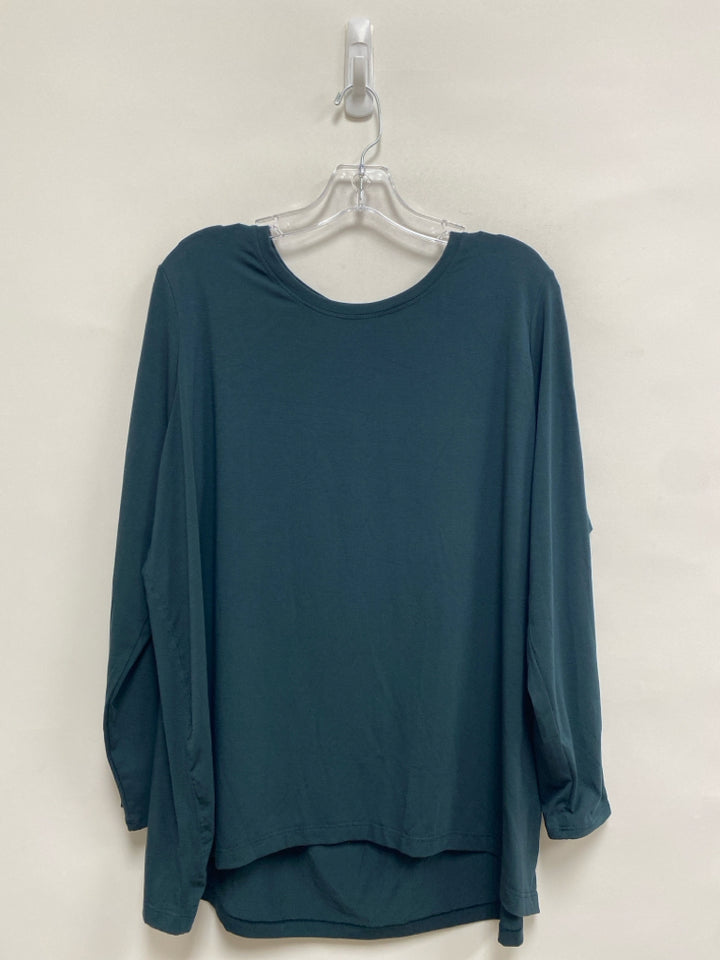 Athleta Size L Dark Green Long Sleeve Tee Athletic Top