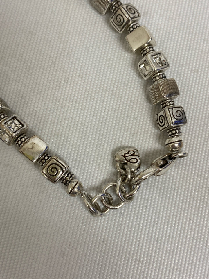Brighton Silver Color Black Blocks Bracelet