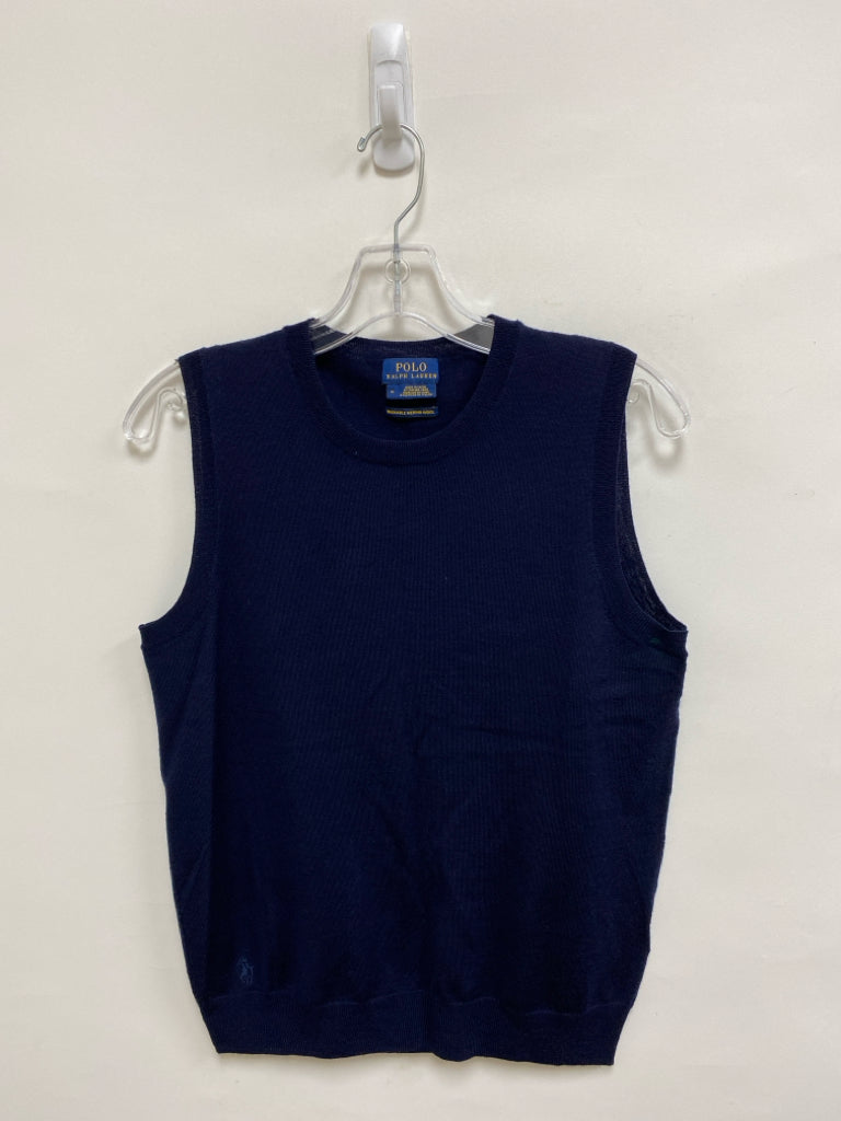 Polo Size M Navy Sleeveless Merino Ladies Sweater