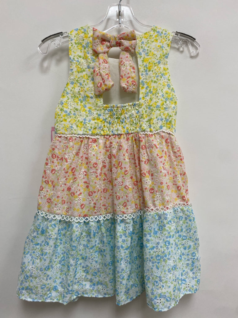 NWT Rare Editions SIZE 6 Yellow/White Green/Multi Flowers Girl&