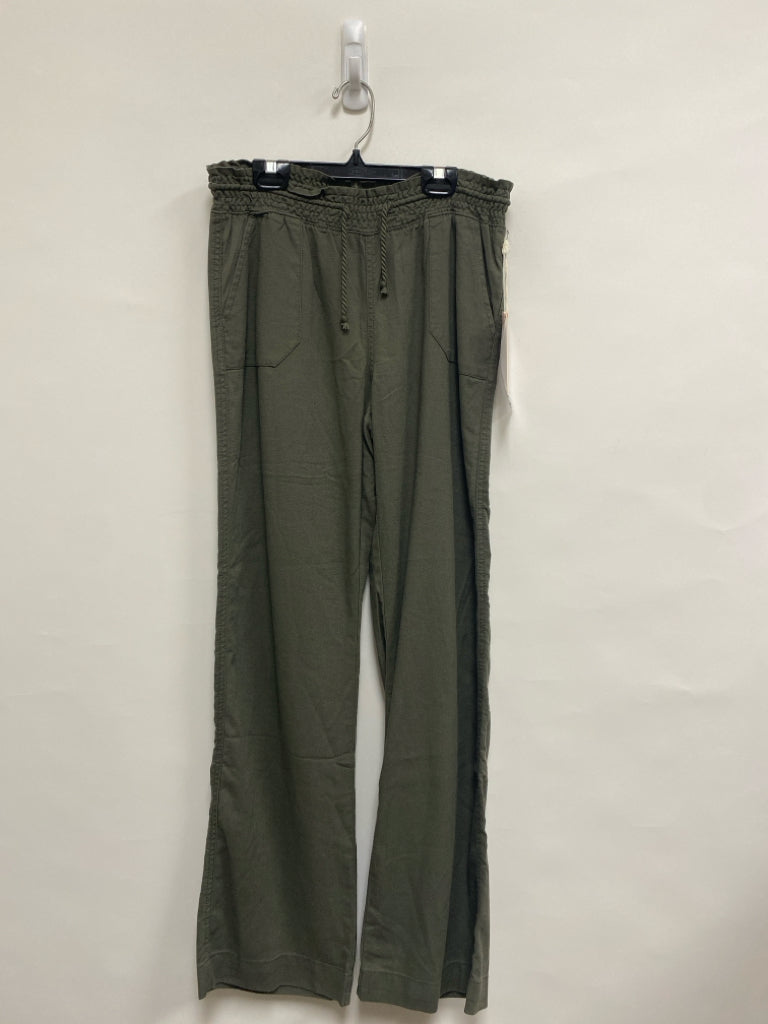 NWT CI SONO Size M Dark Olive Linen Blend Ladies Pants