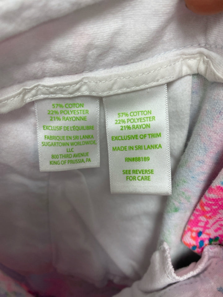 LILLY PULITZER Size 10 Blue/Green Neon Pnk Floral Ladies Shorts