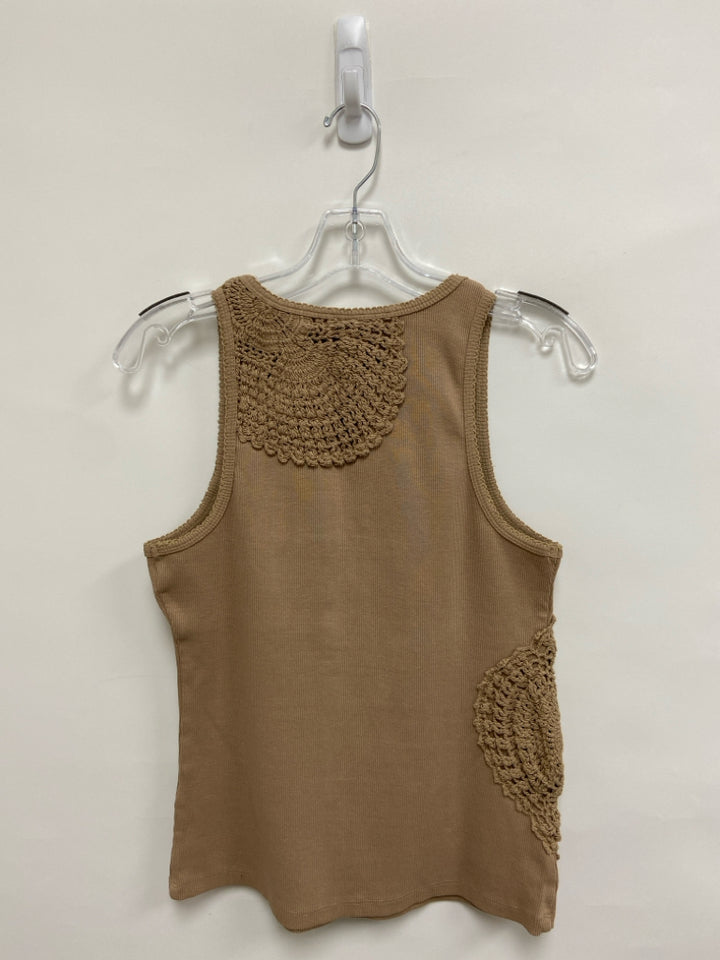Anthropologie Size M Mocha Applique Tank Ladies Top