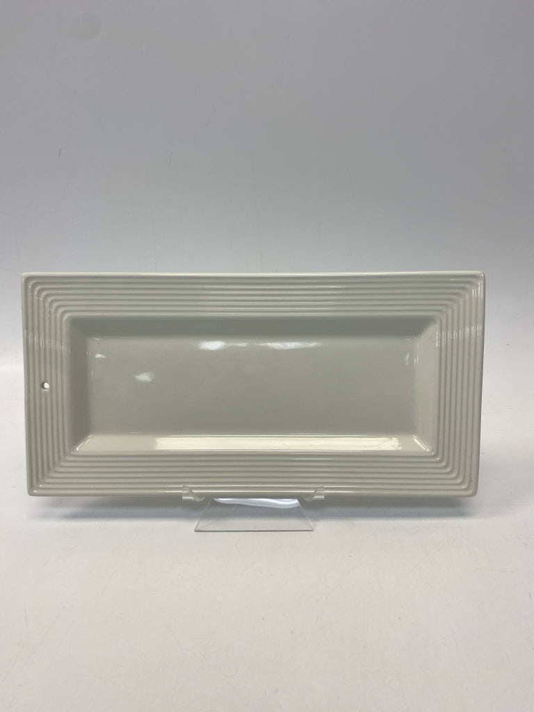 Nora Fleming White Pinstripe Ceramic Serving Piece