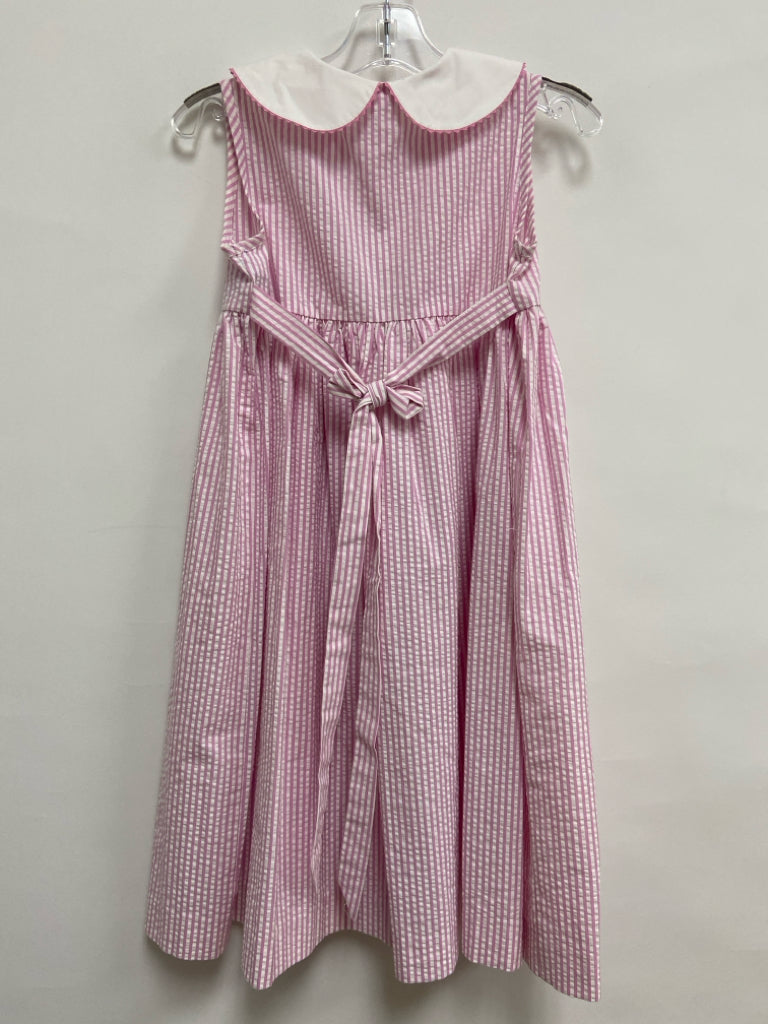 SIZE 6 White/Pink Stripes Sleeveless Seersucker Girl&