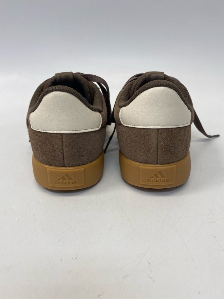 NWOT Adidas  Size 9 Brown Cream Lace-up Suede Sneakers