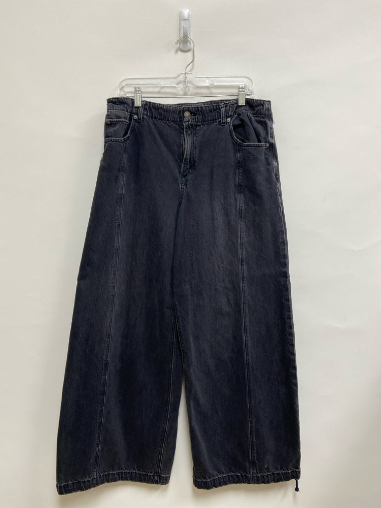American Eagle Size 14 Faded Black Wide Leg Ladies Jeans